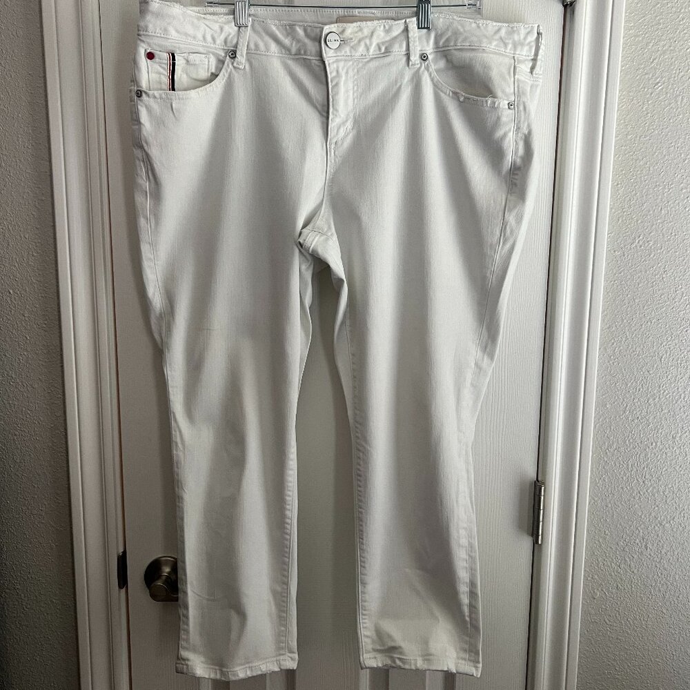 Slink Jeans White Stretch Cropped Capris size 18
